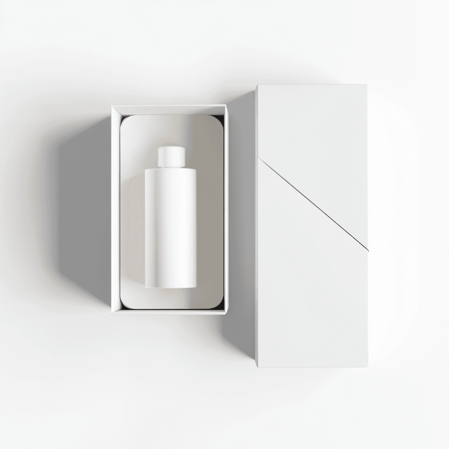 Coffret minimal avec flacon à l’intérieur