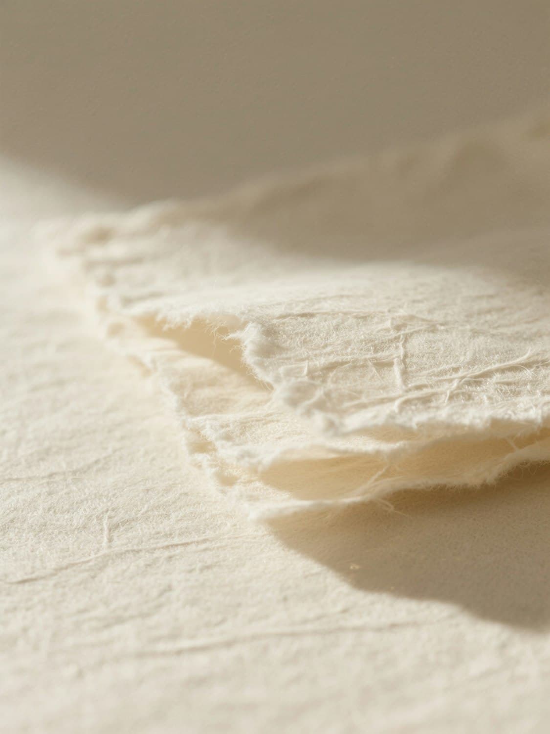 Détail macro du papier non couché à bords frangés