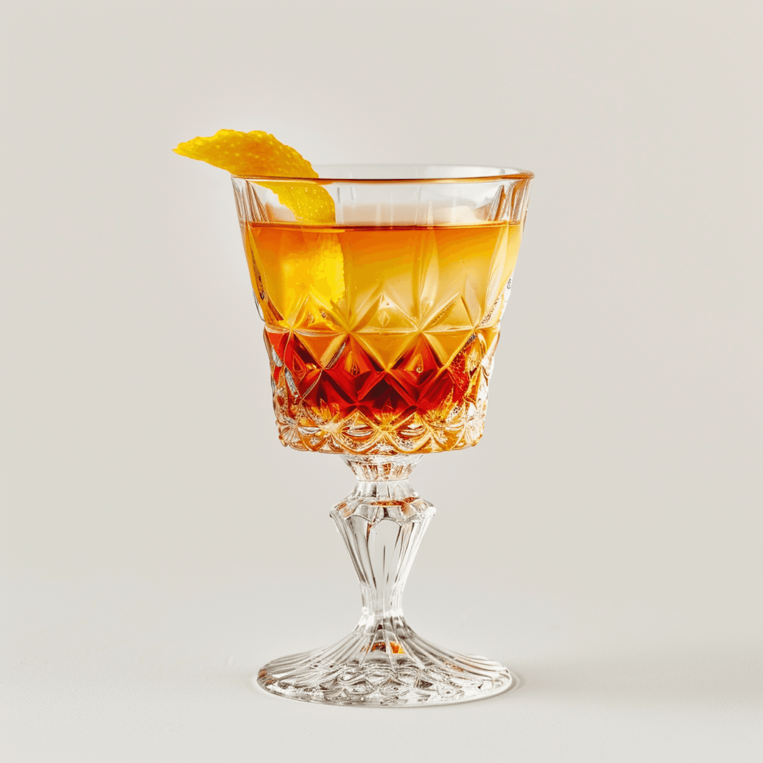 Cocktail dressé dans un verre taillé